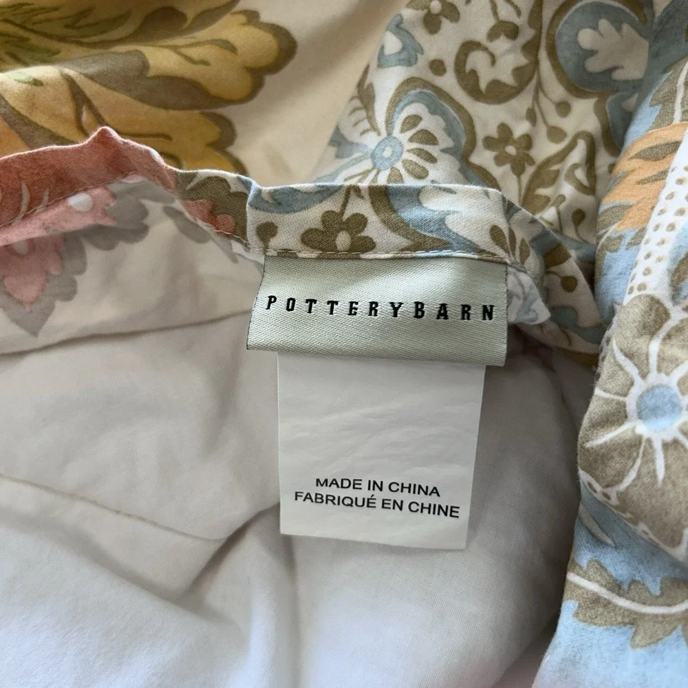 Pottery Barn 2 pc Set Matching Quilted‎ Standard Size Pillow Case Sham Palampore